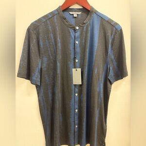 NWT John Varvatos Charcoal and Navy Casual Shirt